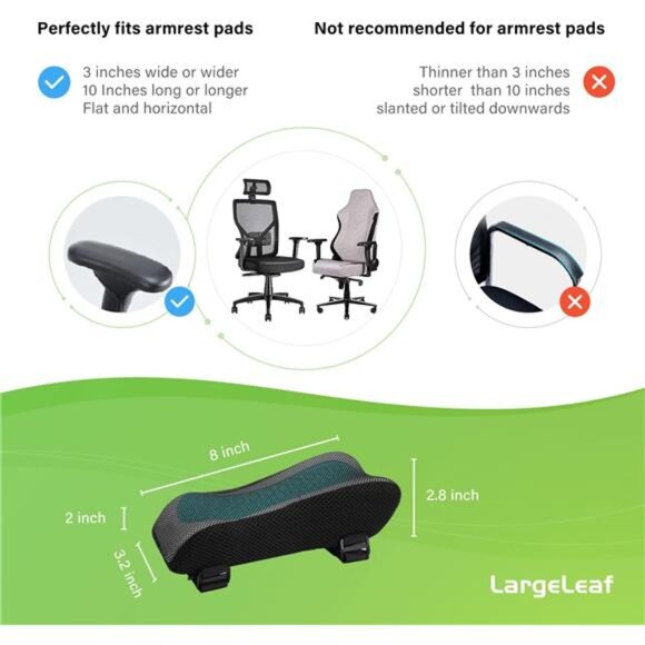 Chair Ergonomic Armrest Cooling Gel Pads Elbow Pillow Pressure Relief - Picture 5 of 7